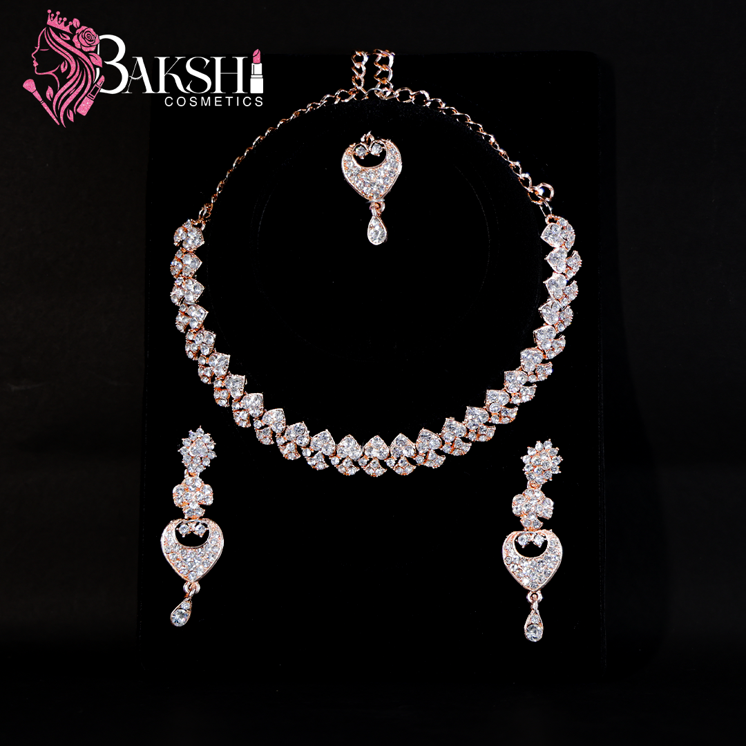 The ‘Rose Radiance’ Crystal Floral Necklace Set