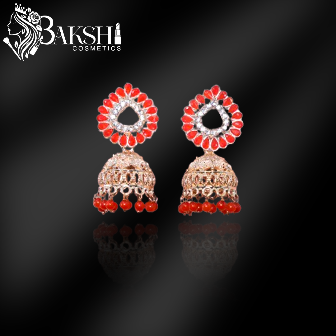 Ruby Red American Diamond Wedding Drop Earrings