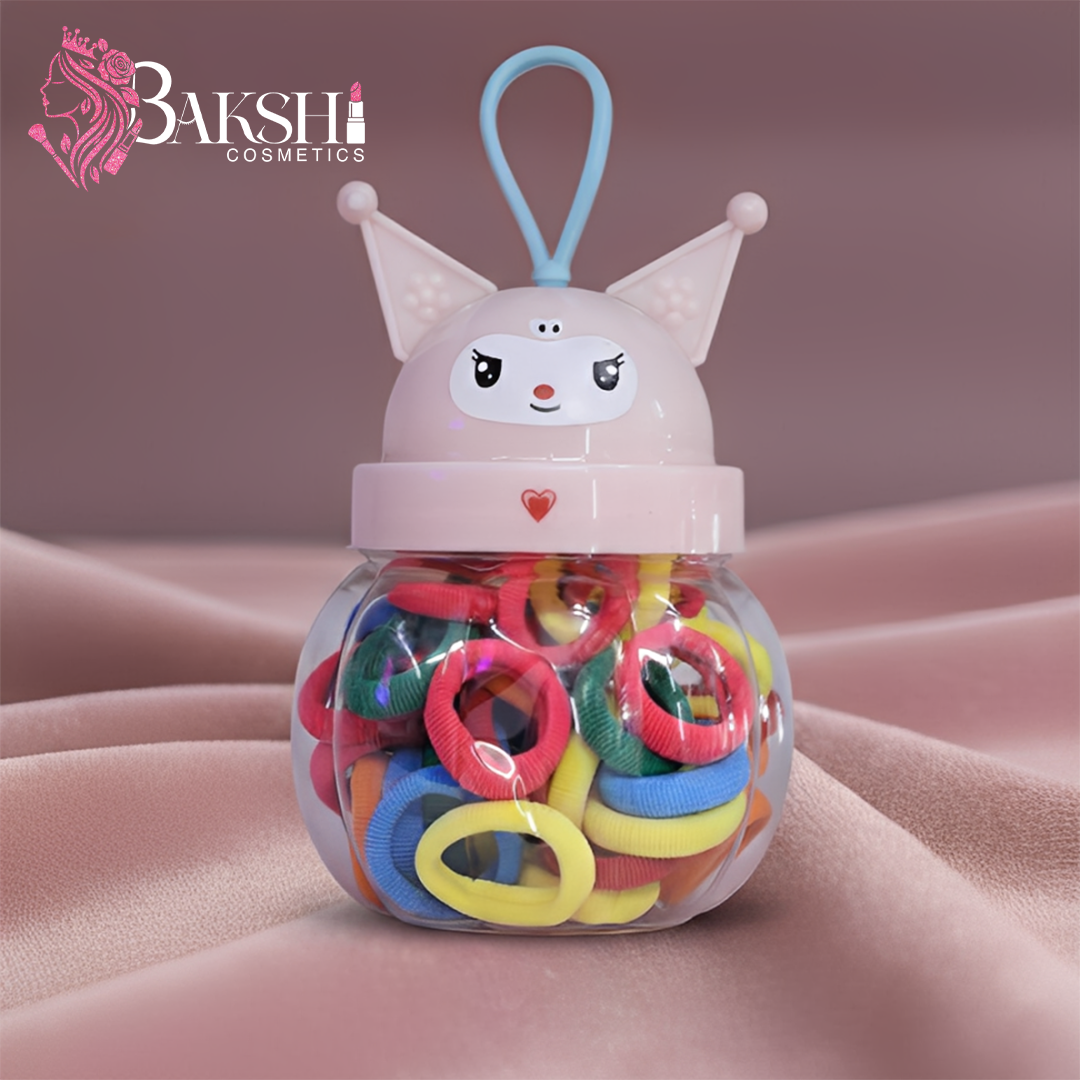 Pastel Bow & Elastic Set in Bunny Compact