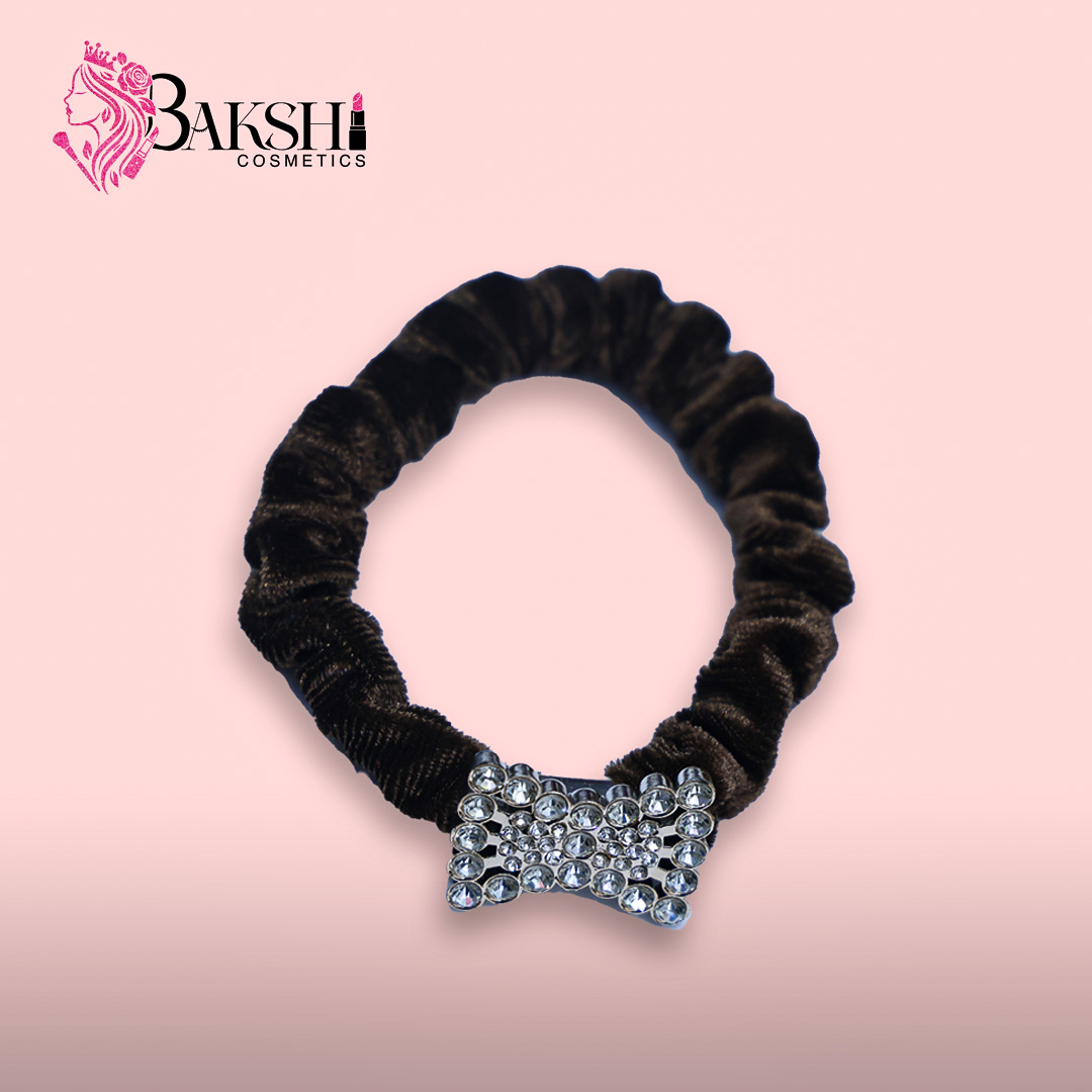 Velvet Pearl Scrunchie – Black