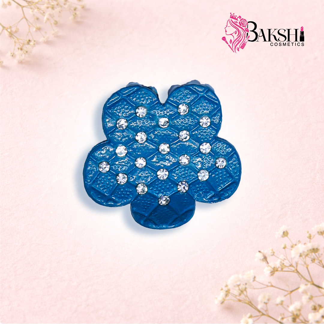 Stone Studded Hair Claw Clip – Blue – Single Piece