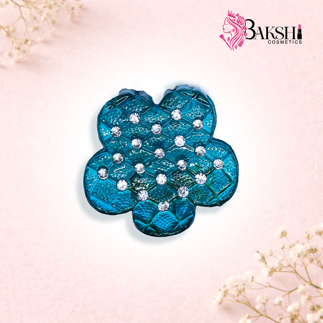 Stone Studded Hair Claw Clip – Teal Green – Single Piece