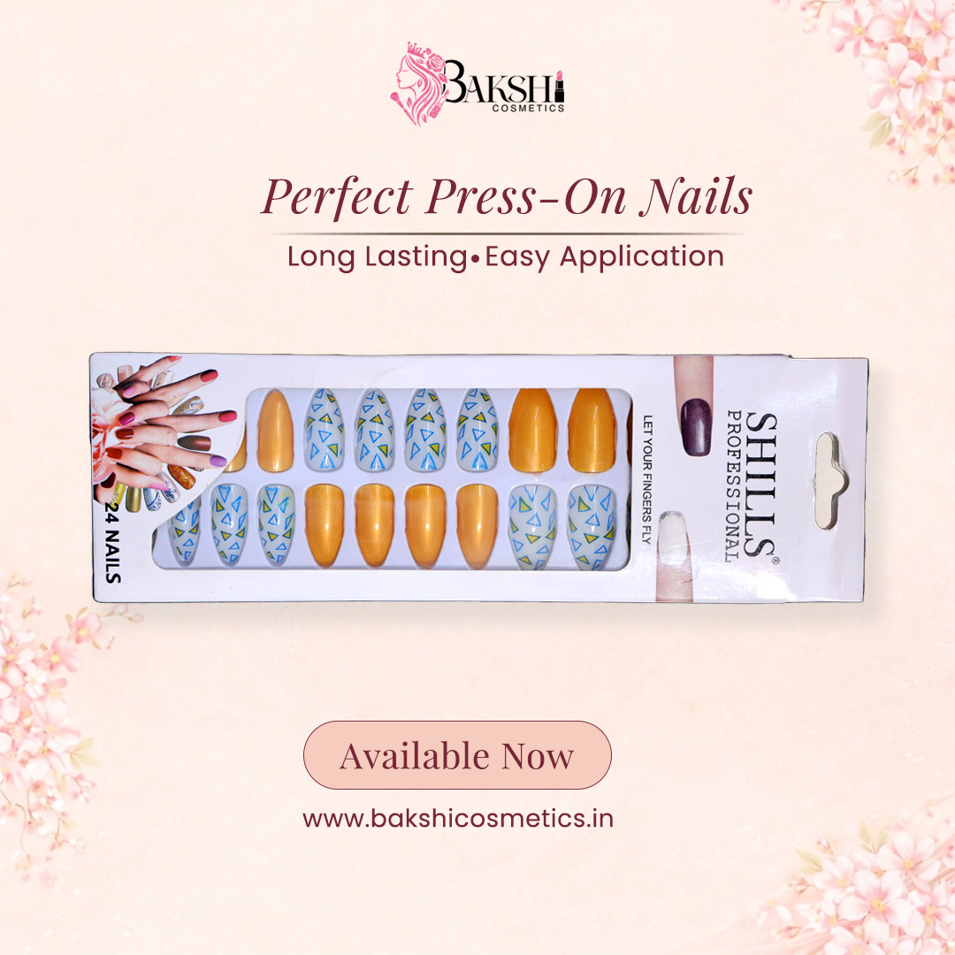 Modern Triangle Geometric Press-On Nails – Bold Orange & Graphic Pattern Set