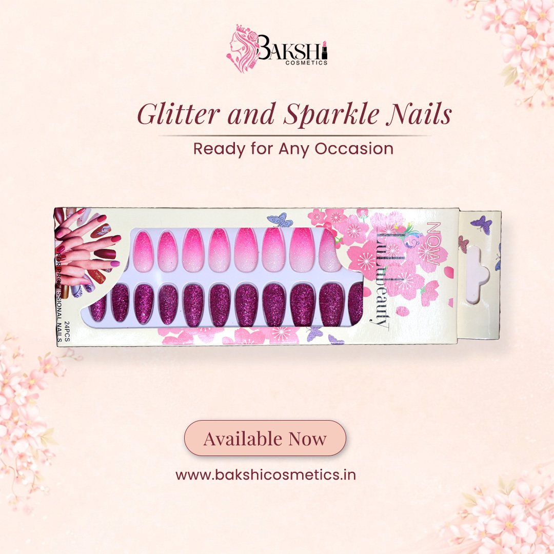 Pink Sorbet Ombre & Magenta Shimmer Press-On Nails – 24 Pcs Premium Salon-Ready Kit