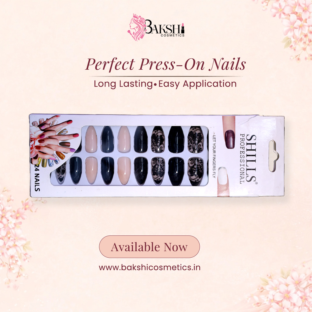 Gothic Lace & Midnight Noir Press-On Nails – 24 Pcs Professional Long-Lasting Nail Kit (Copy)