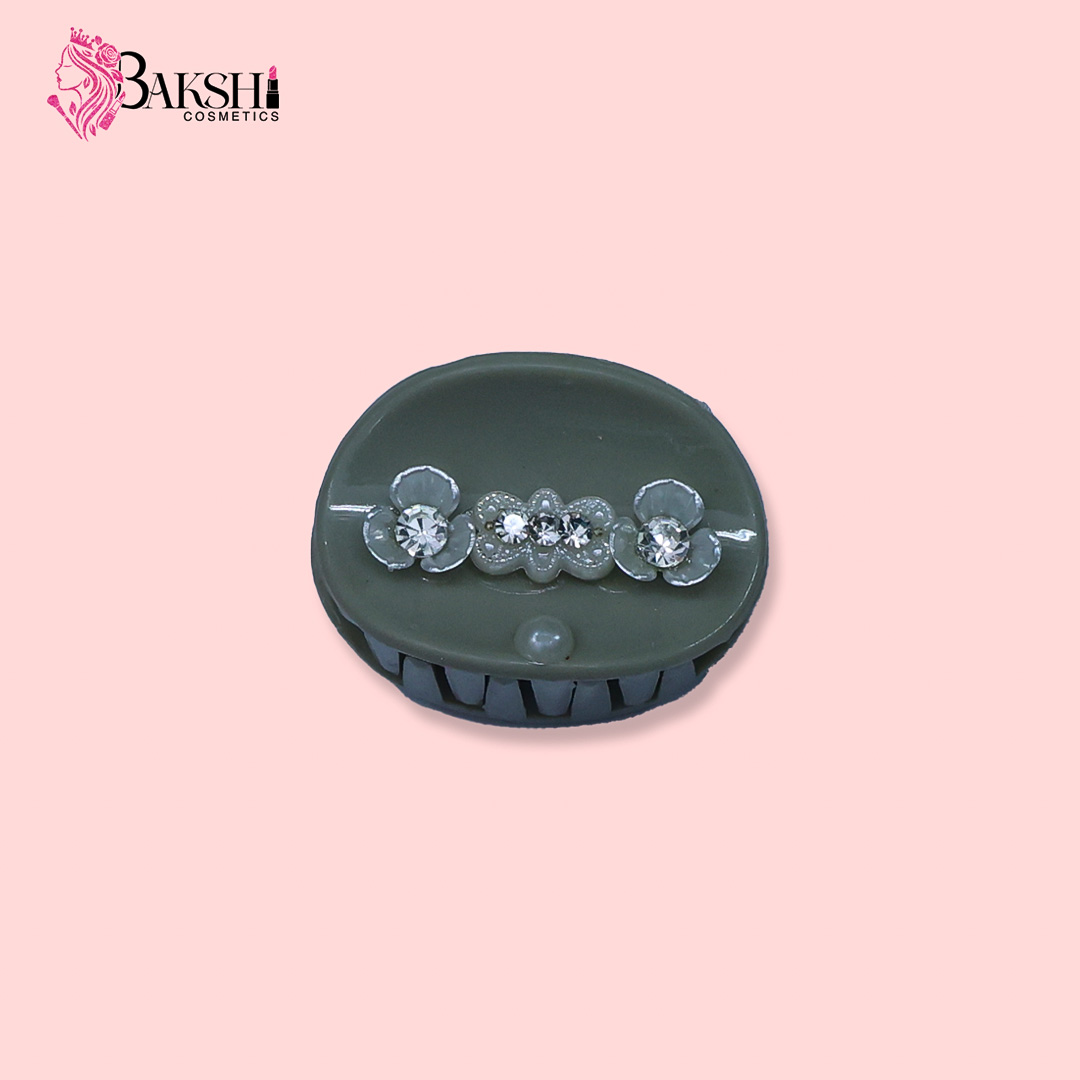 Sparkle Floral Mini Hair Clutchers – Slate Grey