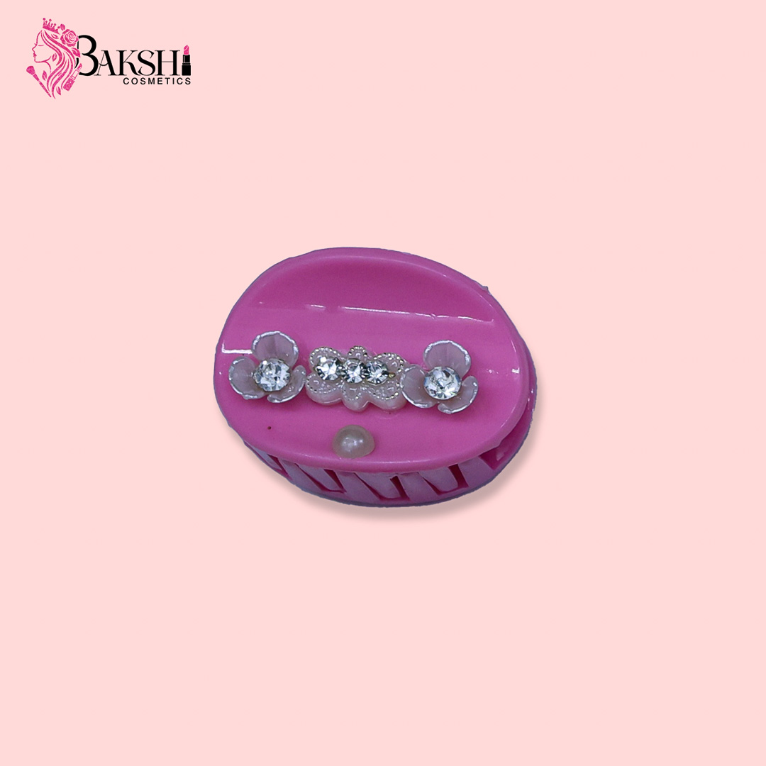 Sparkle Floral Mini Hair Clutchers – Candy Pink