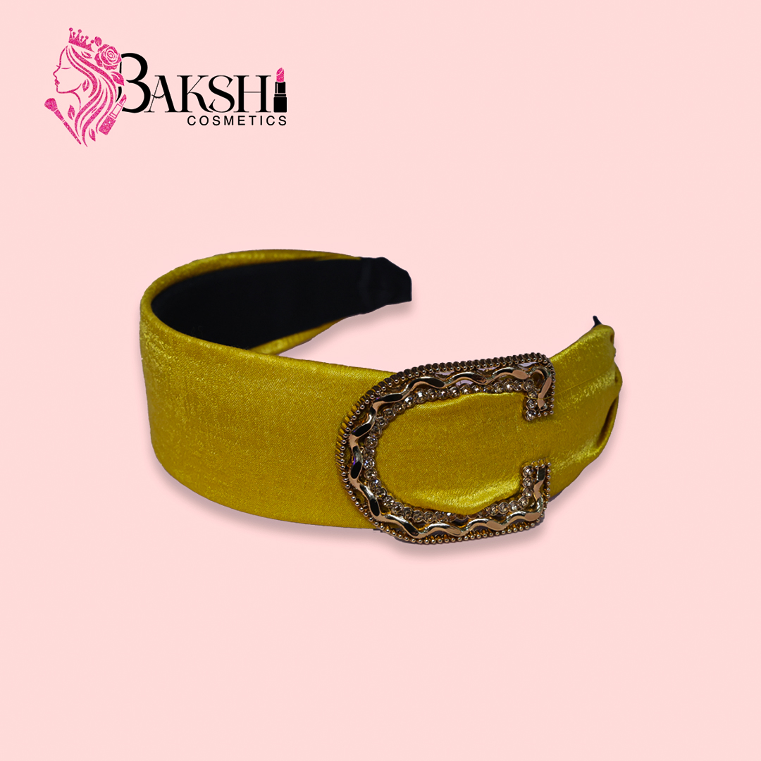 Royal Velvet Wide Headband – Mustard