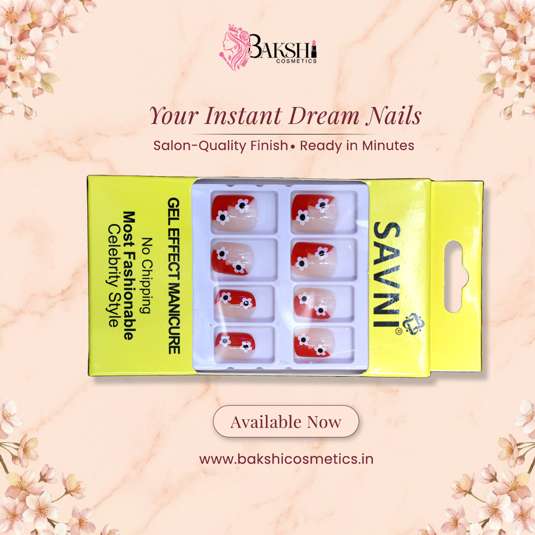 Dual Shade Nails with Flower Patches