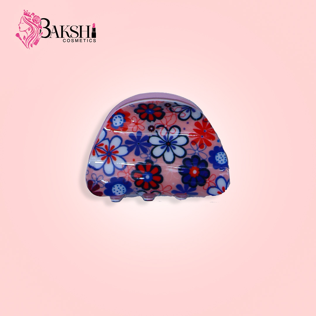 Botanical Garden Floral Print Half-Moon Hair Claw