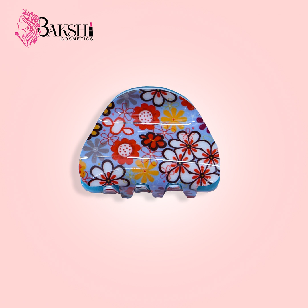 Botanical Garden Half-Moon Hair Claw – Sky Blue