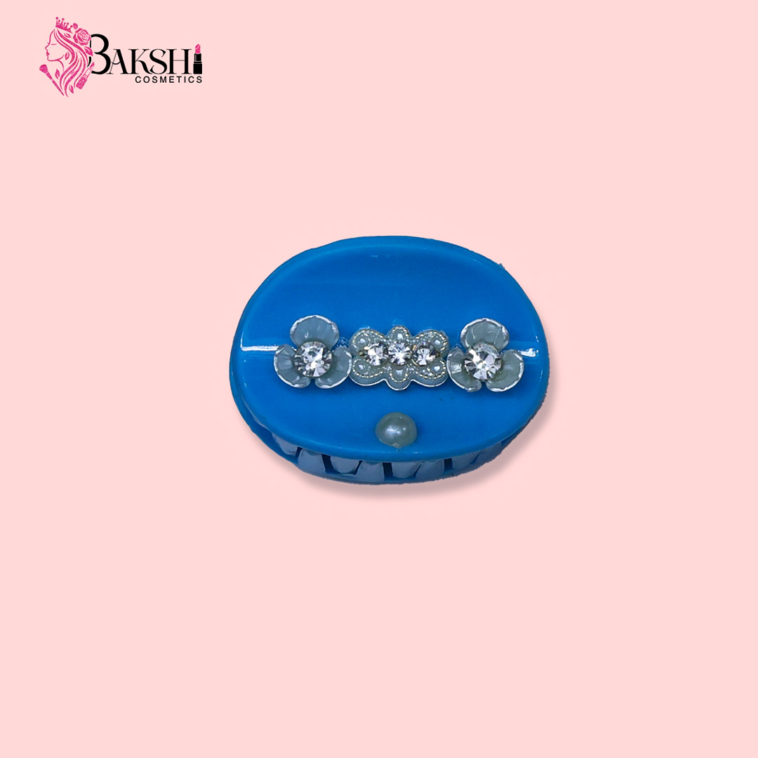 Sparkle Floral Mini Hair Clutchers – Sky Blue