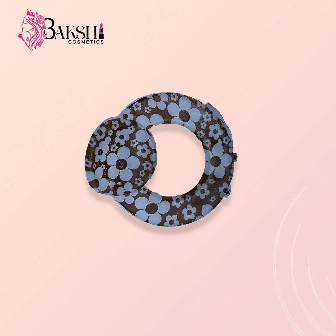 Floral Print Retro Round Hair Claw Clip