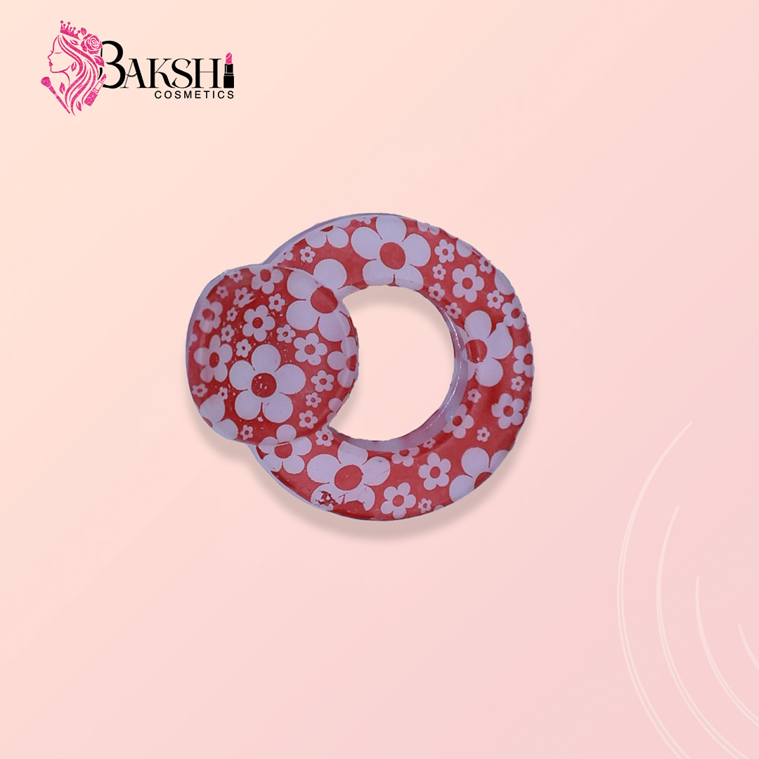 Floral Print Retro Round Hair Claw – Radiant Red