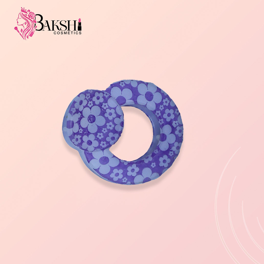 Floral Print Retro Round Hair Claw – Vibrant Purple