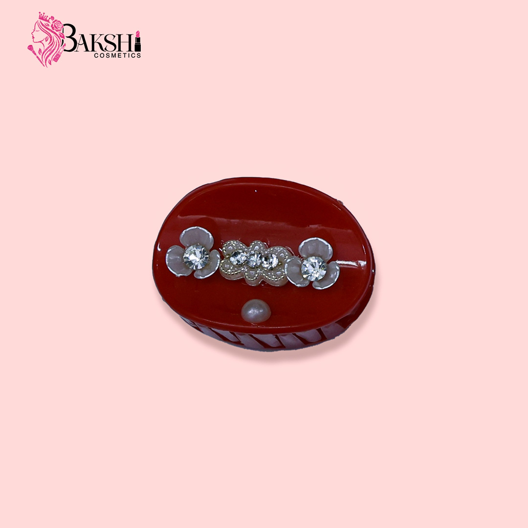 Sparkle Floral Mini Hair Clutchers – Classic Red