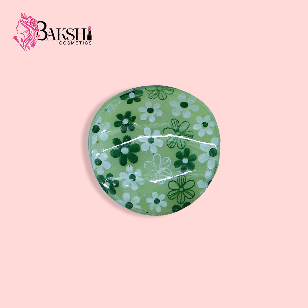 Spring Meadow Green Floral Round Hair Claw