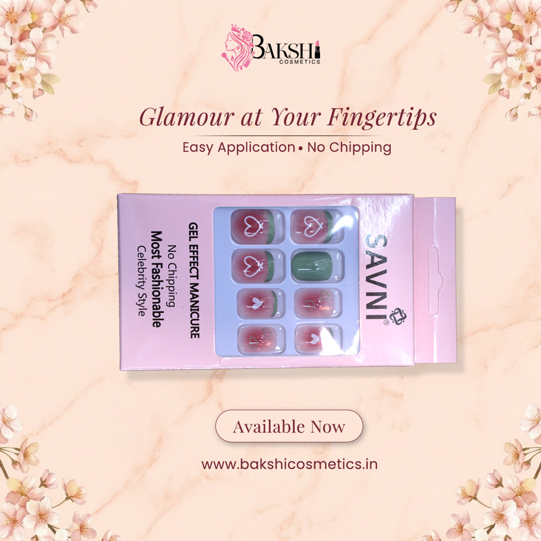 Dual Shade Red Nails with White Heart Patches