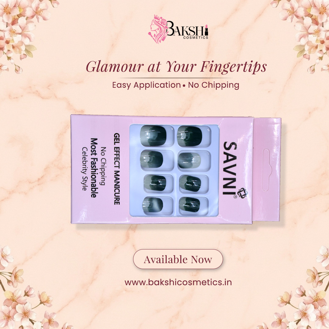 Black and Grey Dual Shade Nails