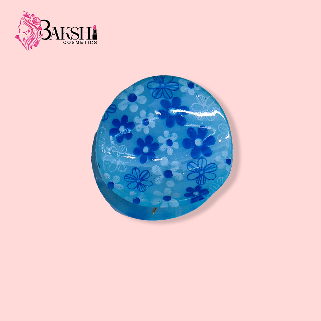 Glossy Garden Round Hair Claw – Ocean Blue