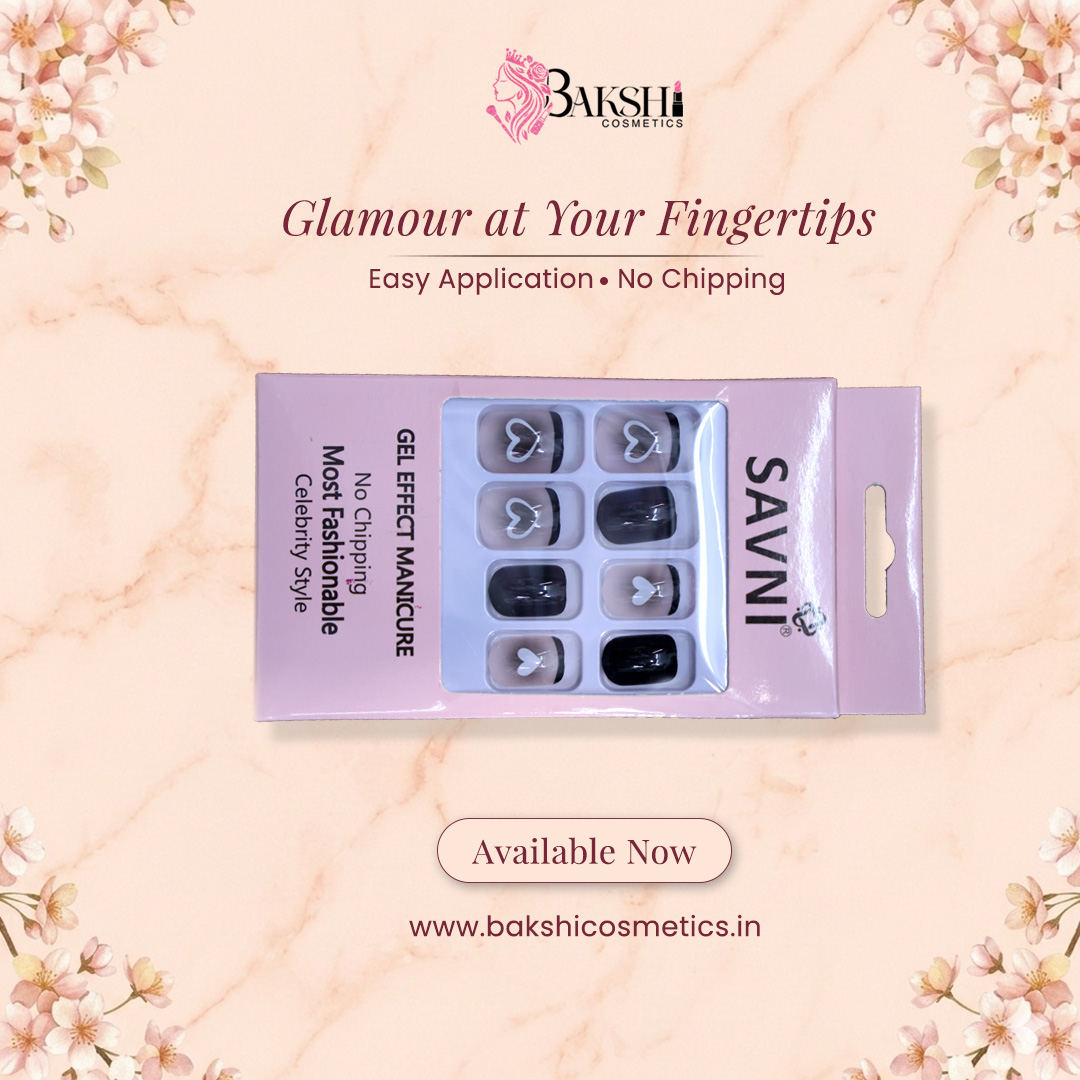 Black Shade Nails with Heart