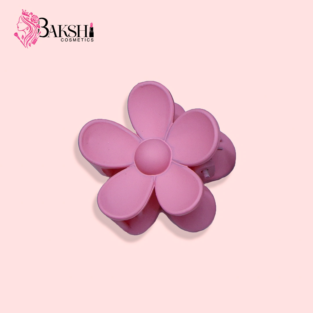 Minimalist 5-Petal Matte Flower Claw – Candy Pink