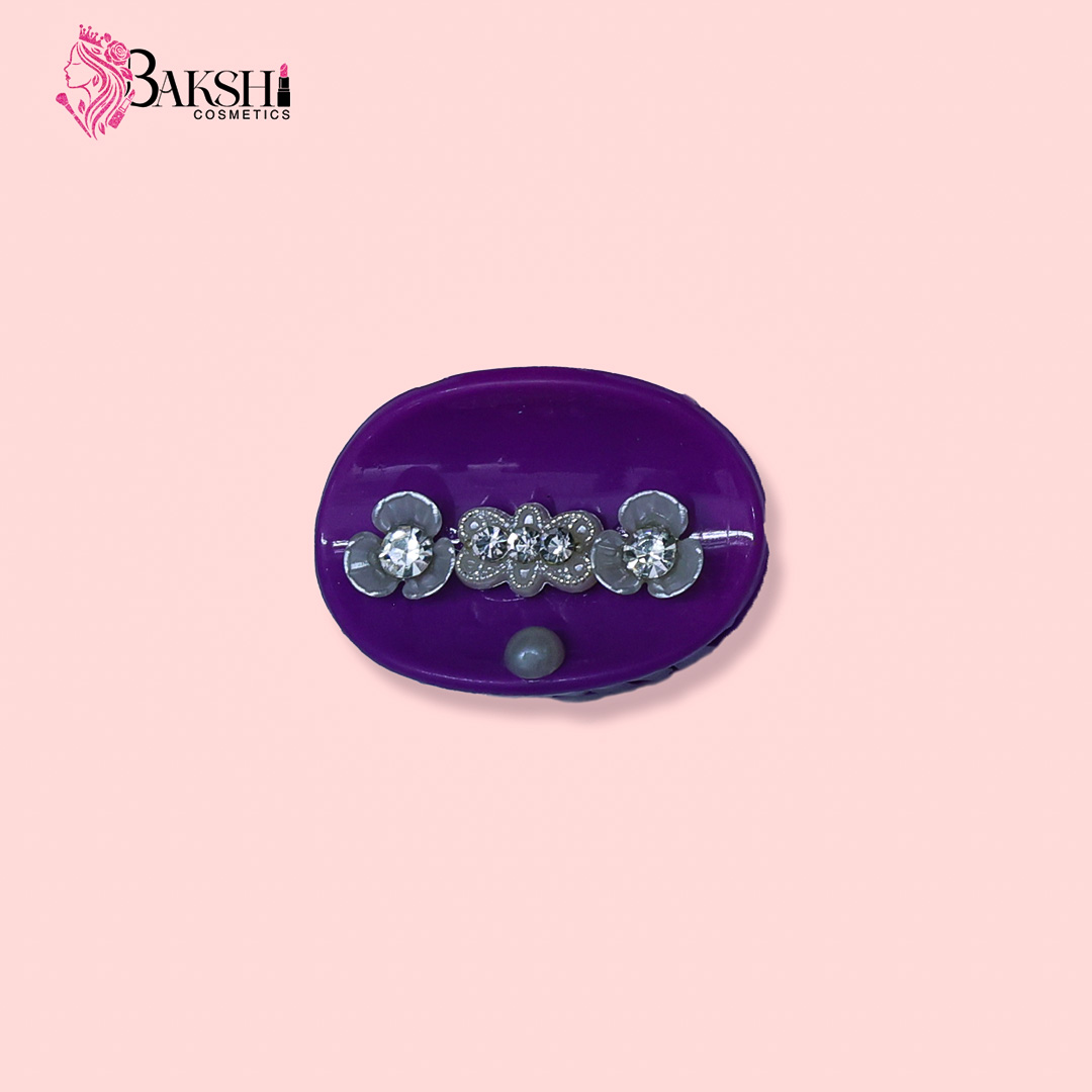 Sparkle Floral Mini Hair Clutchers – Royal Purple