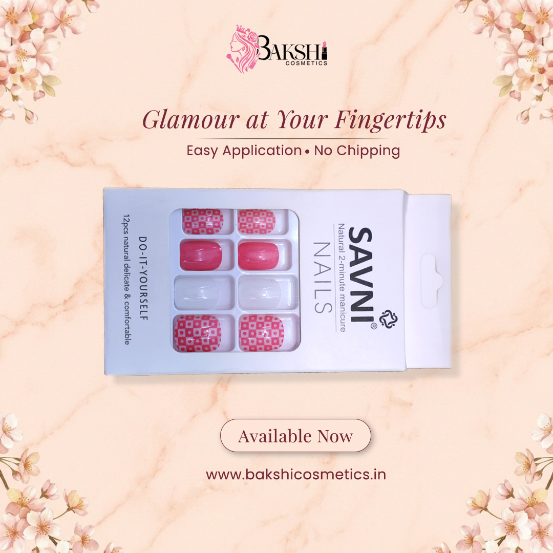 Square Style Red and White Nails