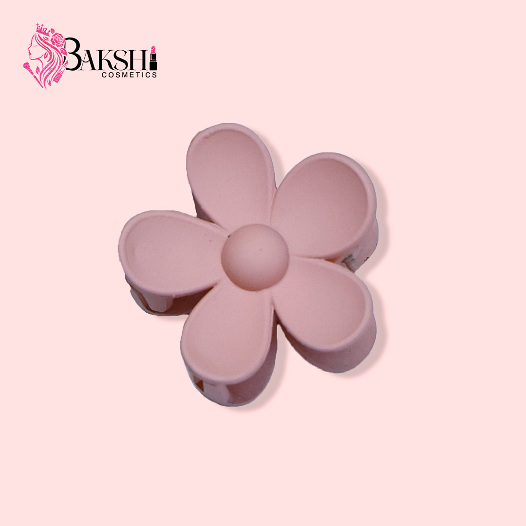 Minimalist 5-Petal Matte Flower Claw – Dusty Rose
