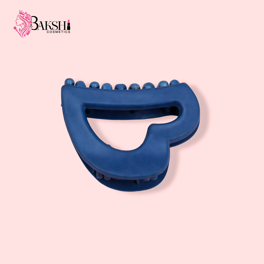 Matte Midnight Blue Heart-Cutout Claw Clip