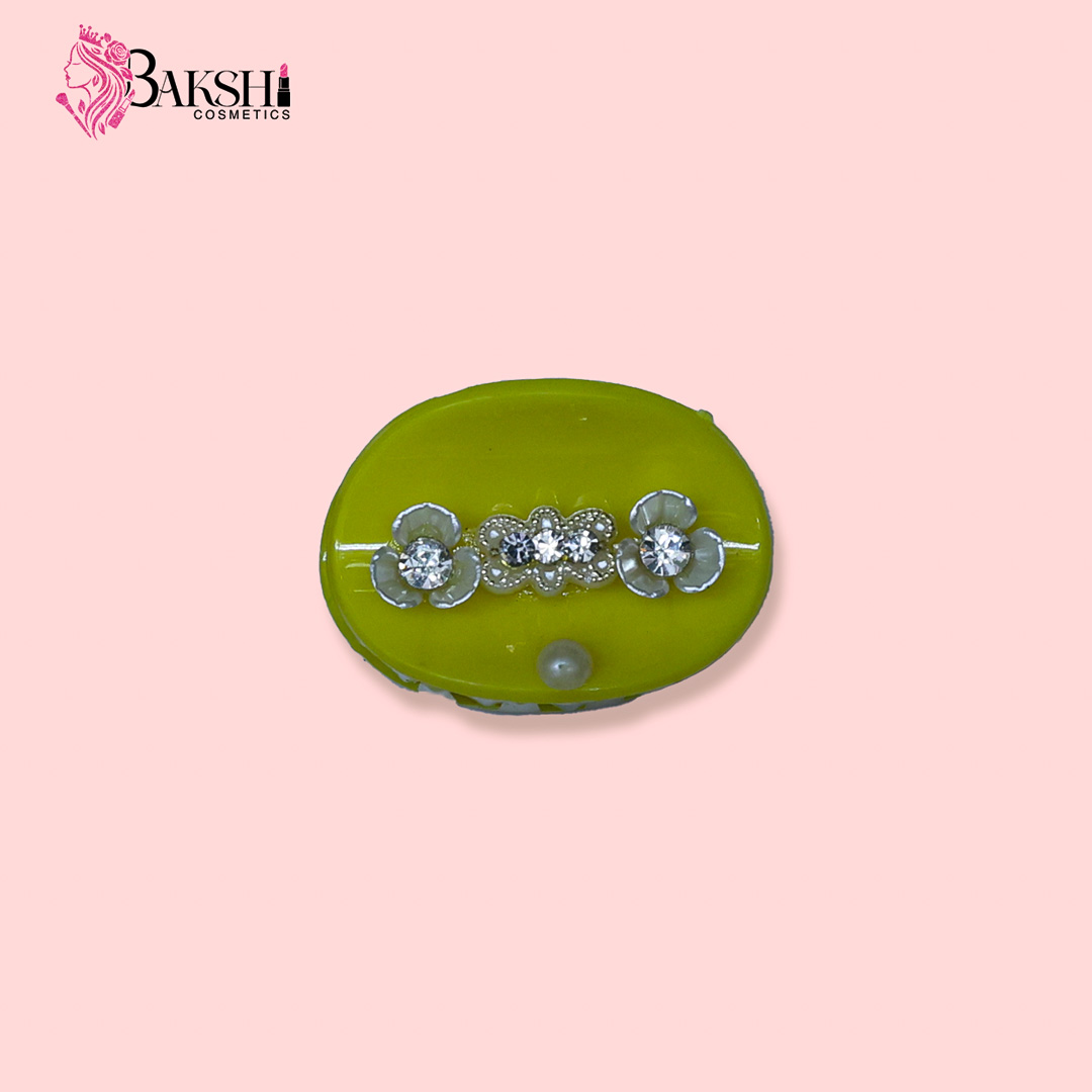 Sparkle Floral Mini Hair Clutchers – Lime Green