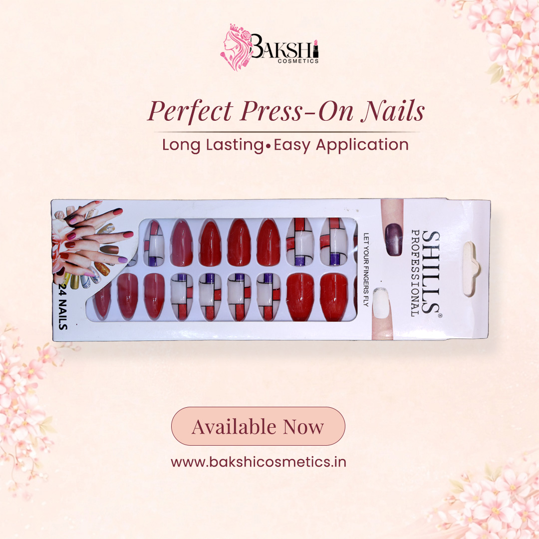 Modern Pop Art Geometric Press-On Nails – Bold Red & Graphic Pattern Set