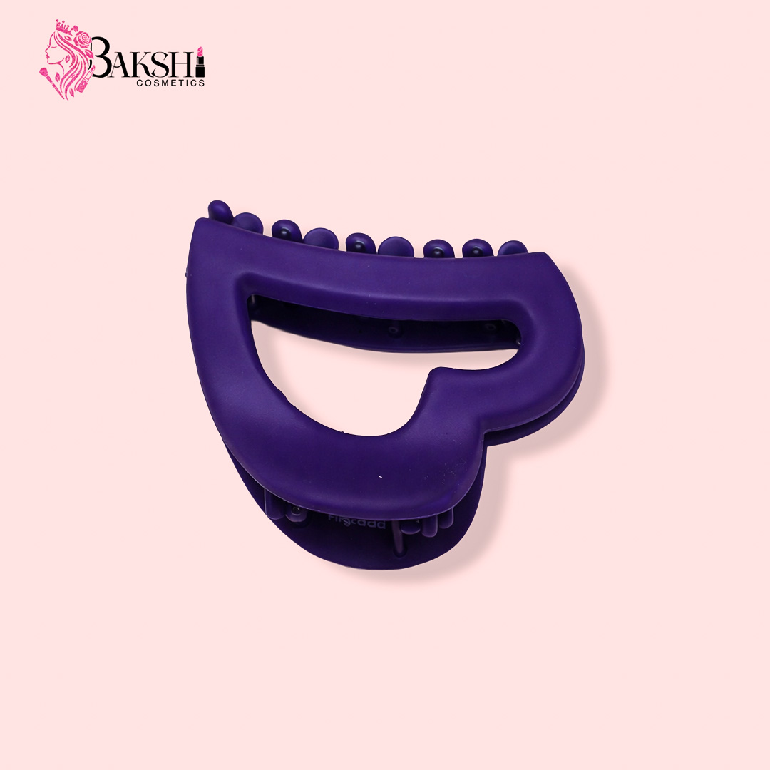 Matte Midnight Purple Heart-Cutout Claw Clip