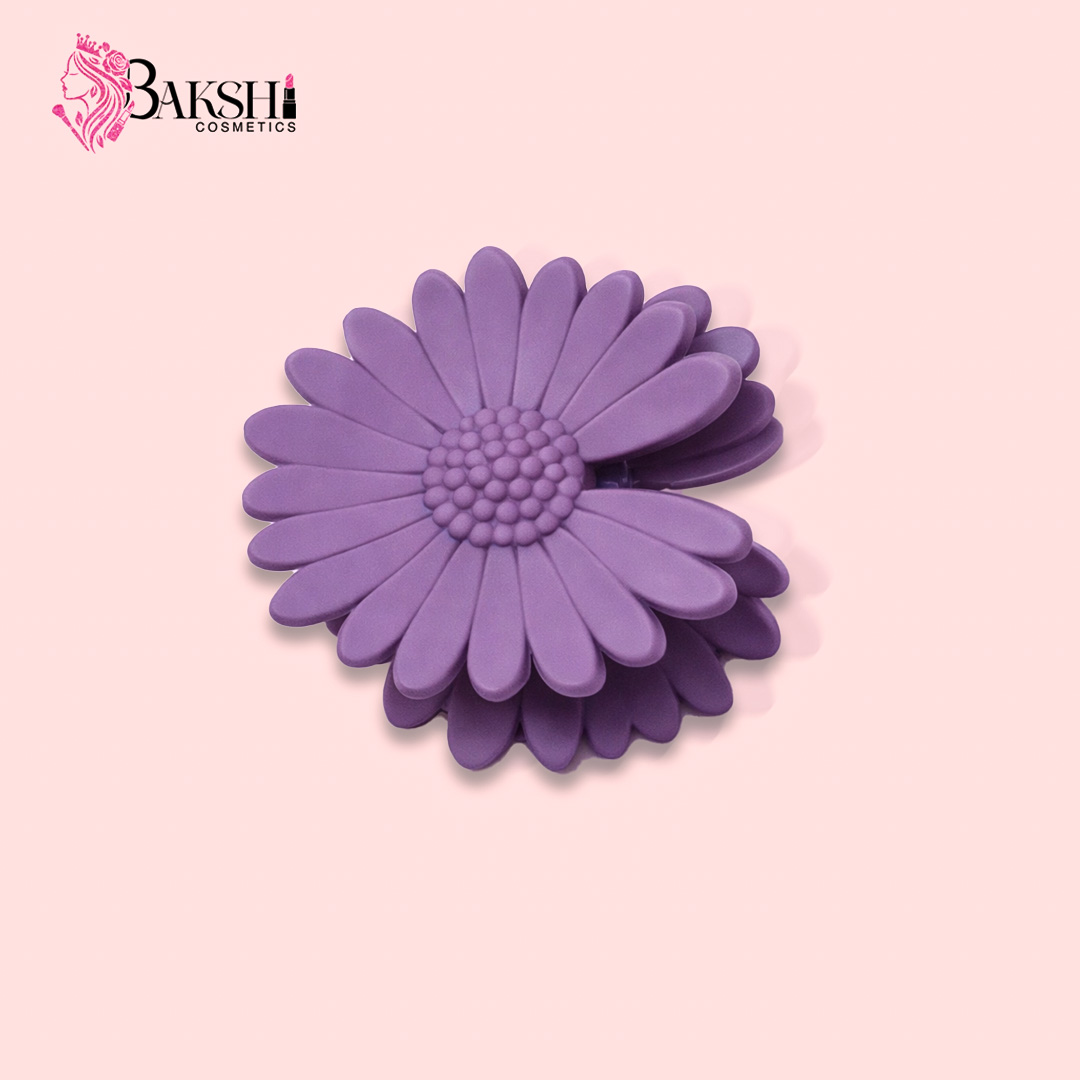 Matte Daisy Floral Hair Claw – Royal Purple