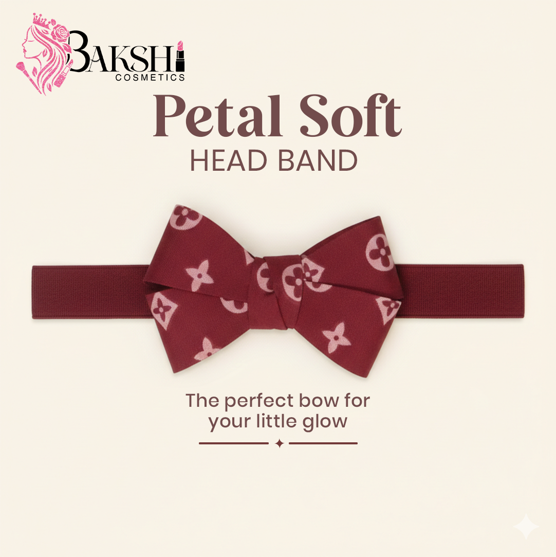 Petal Soft Head Band – Printed Bow Comfort Band – Red