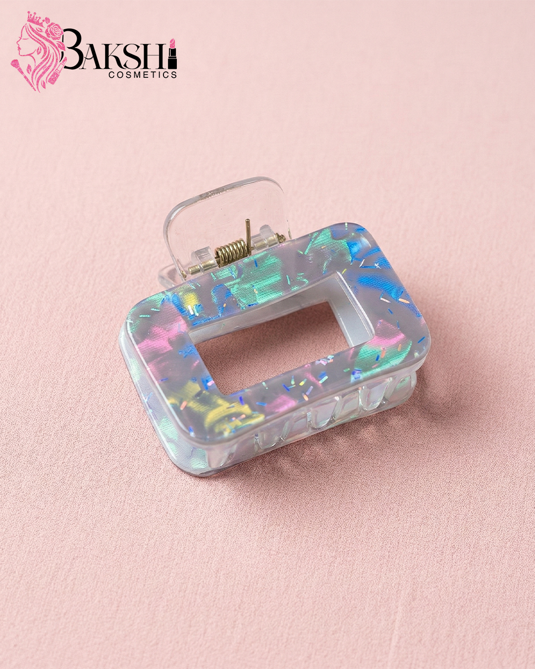 Royal Blossom Tapered Hair Claw (Deep Blue Floral)