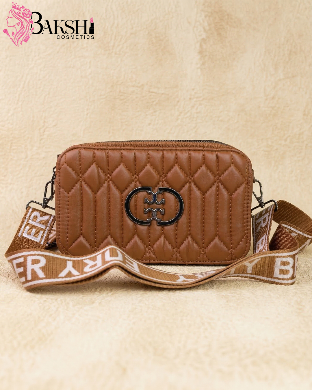 Mocha Brown Diamond-Quilted Crossbody