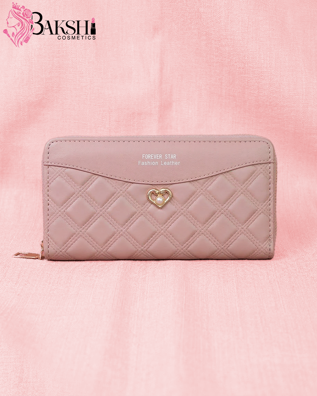 Quilted Forever Star Wallet-Rose Gold