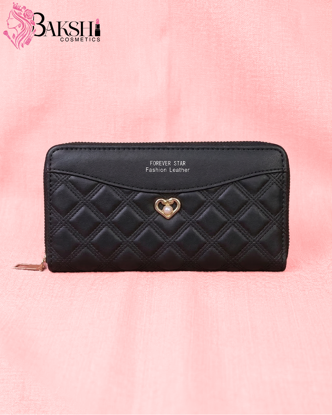 Quilted Forever Star Wallet-Black