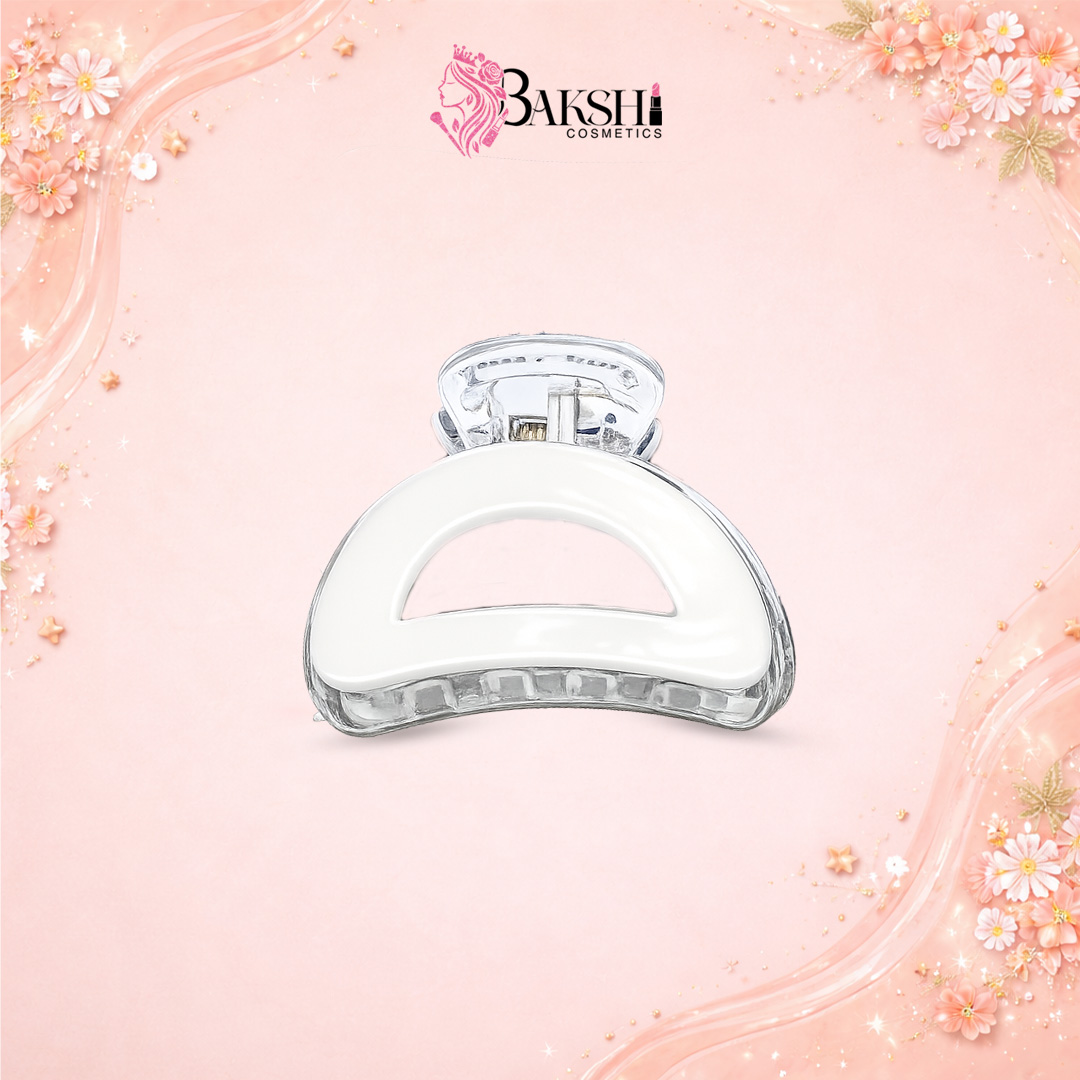 Crystal Crescent Arch Hair Claw-Creamy White