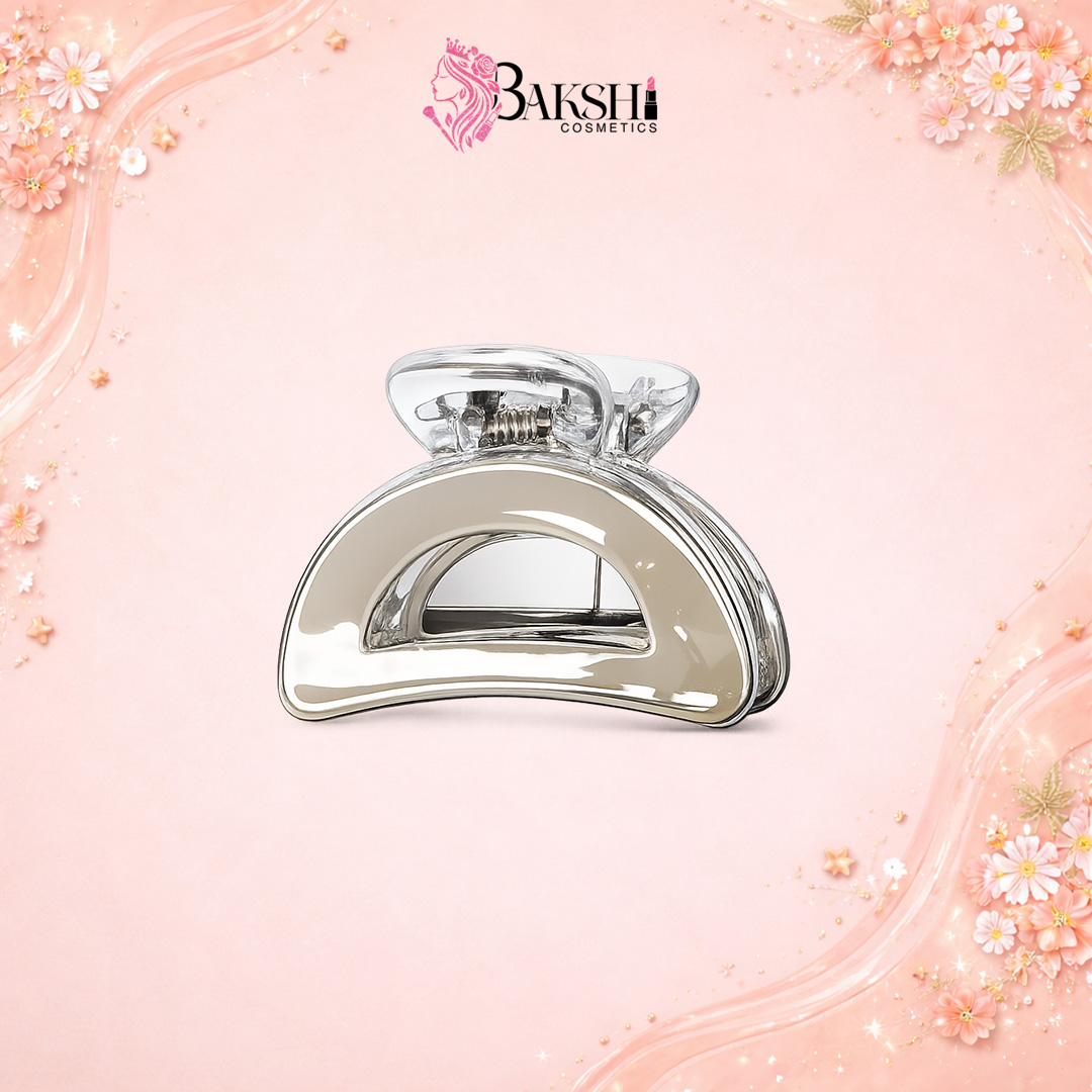 Crystal Crescent Arch Hair Claw-Nude Beige