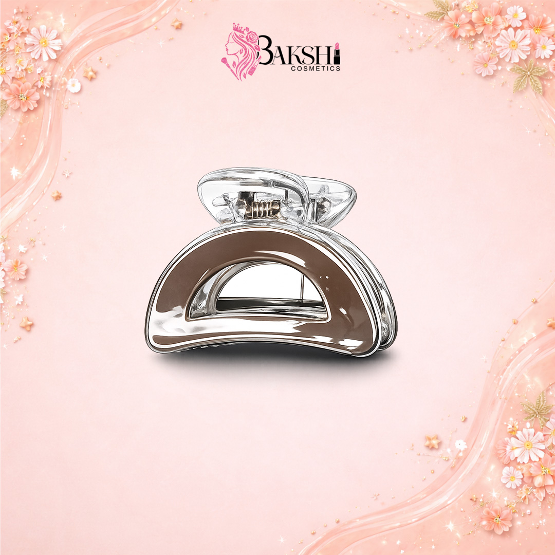 Crystal Crescent Arch Hair Claw-Chocolate Brown