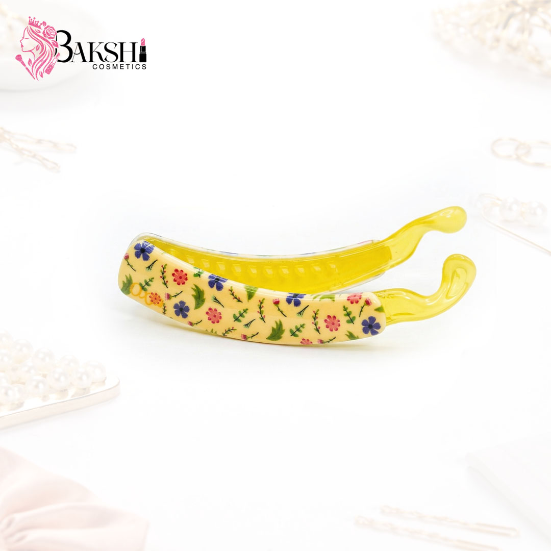 Lemon Yellow Floral Banana Clip