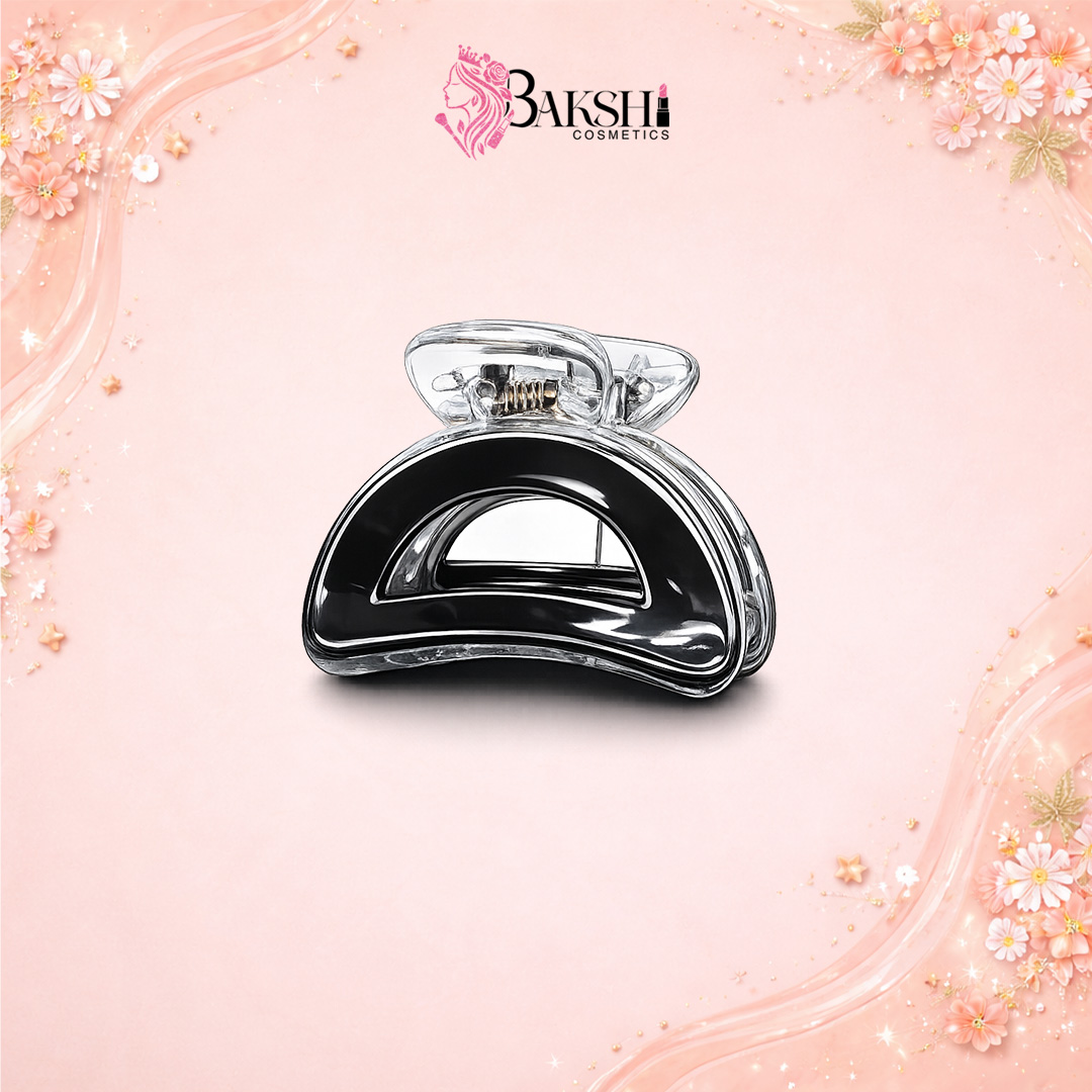 Crystal Crescent Arch Hair Claw-Classic Black