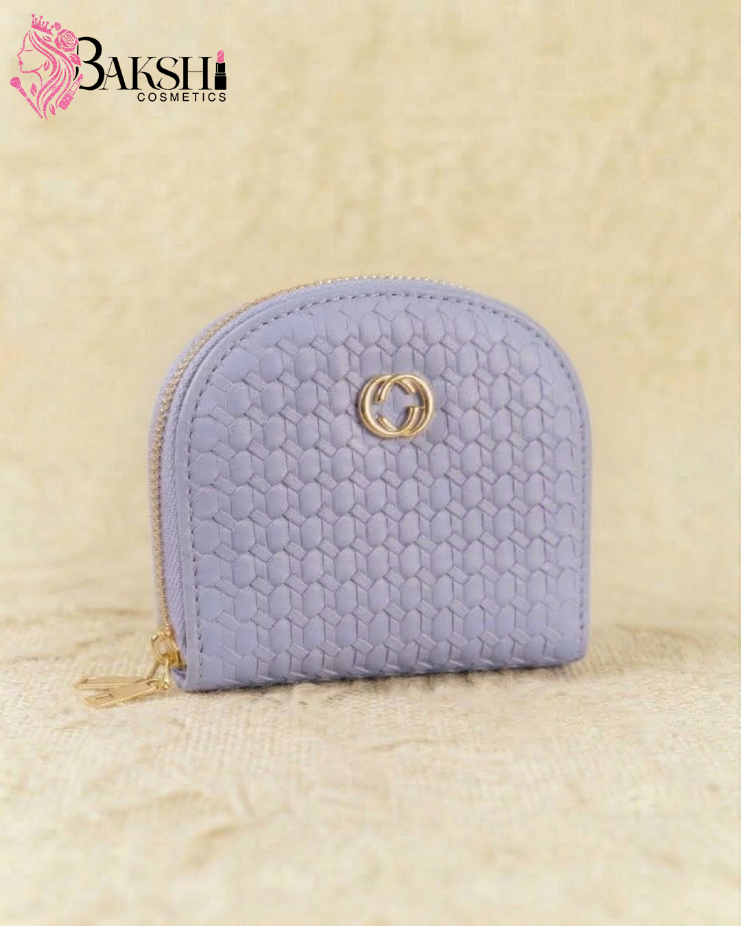 Purple Dome-Style Textured Coin Purse & Mini Wallet