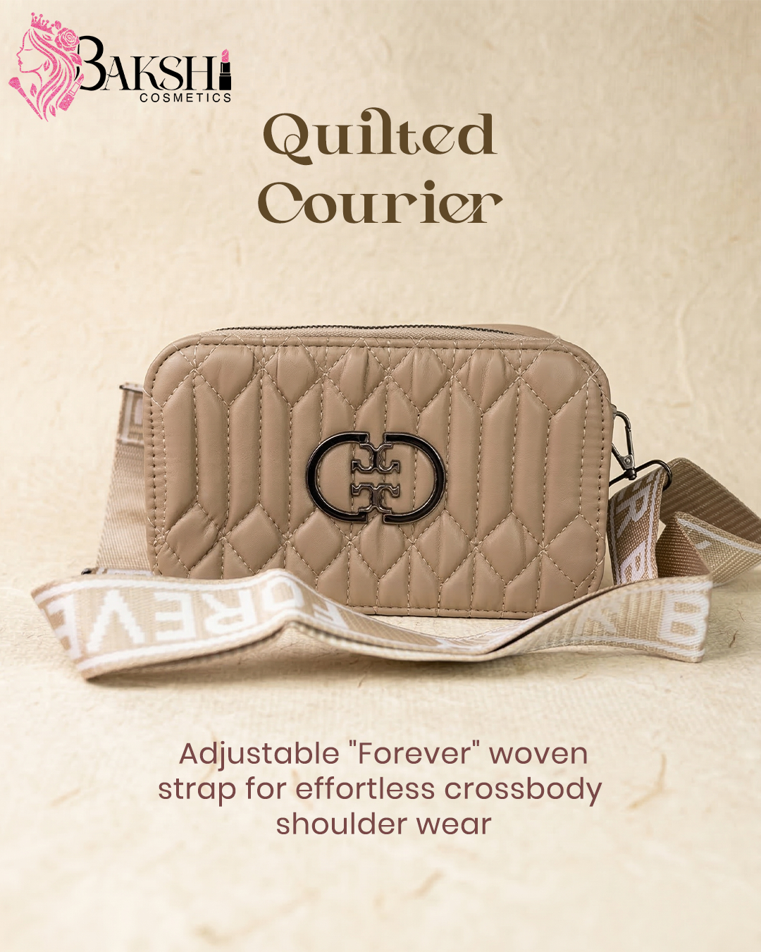Ivory Diamond-Quilted Crossbody