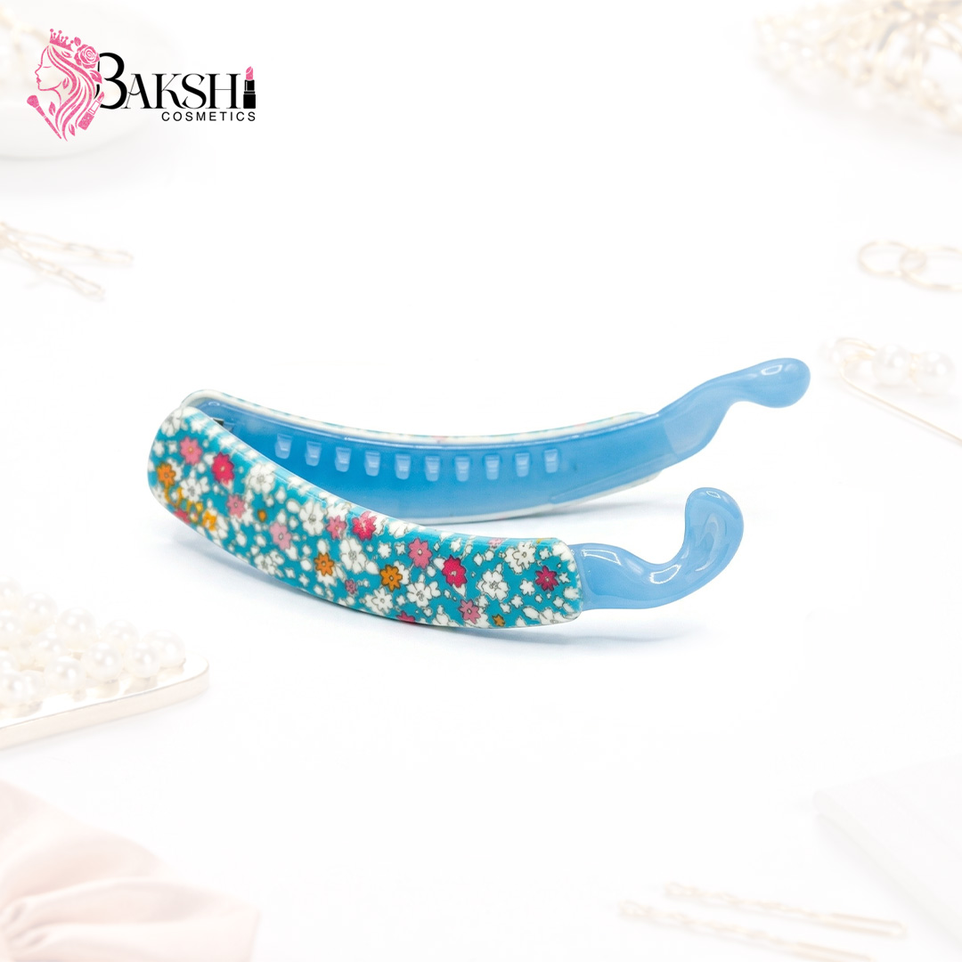 Teal Blue Abstract Banana Clip