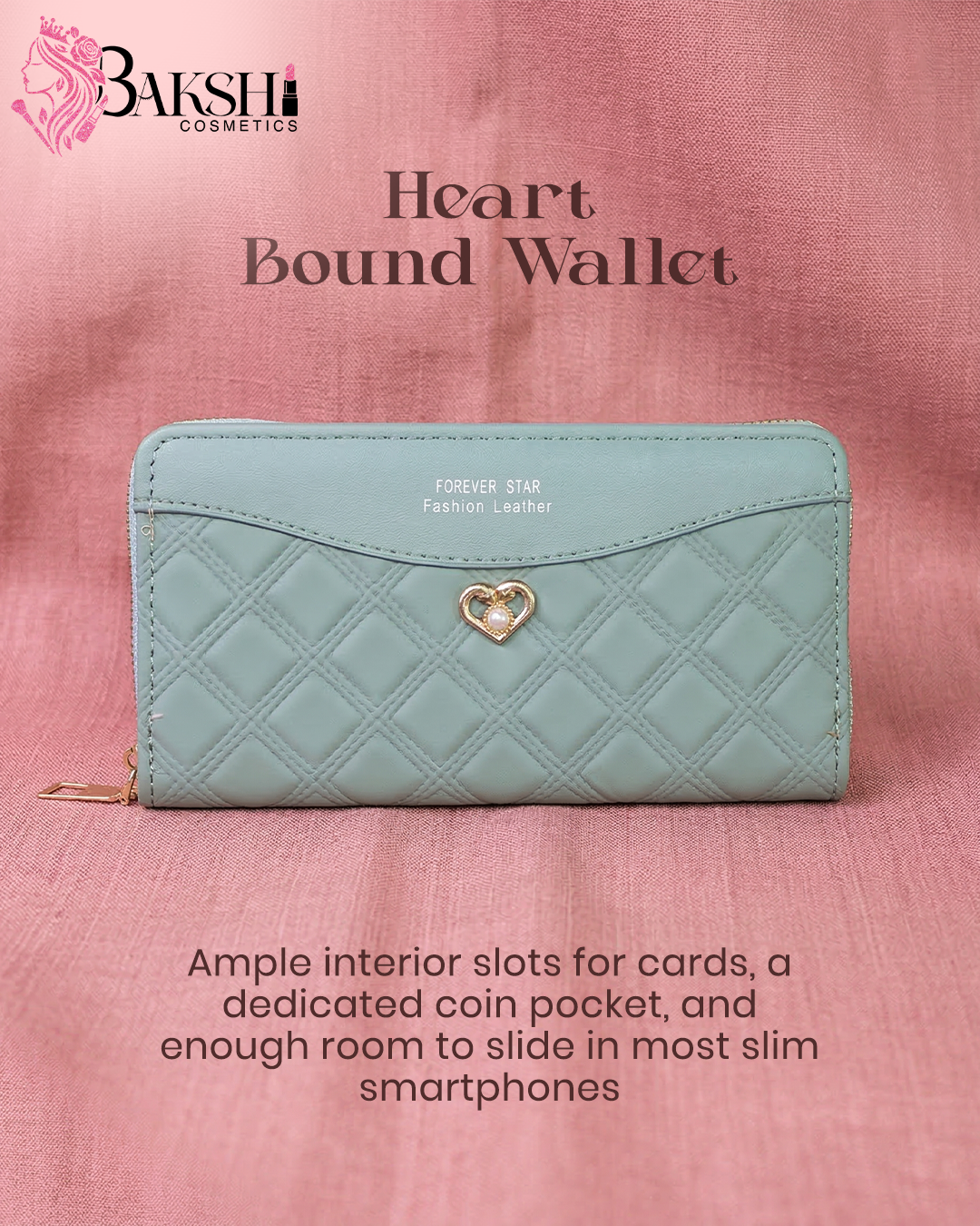 Quilted Forever Star Wallet-Sky Blue