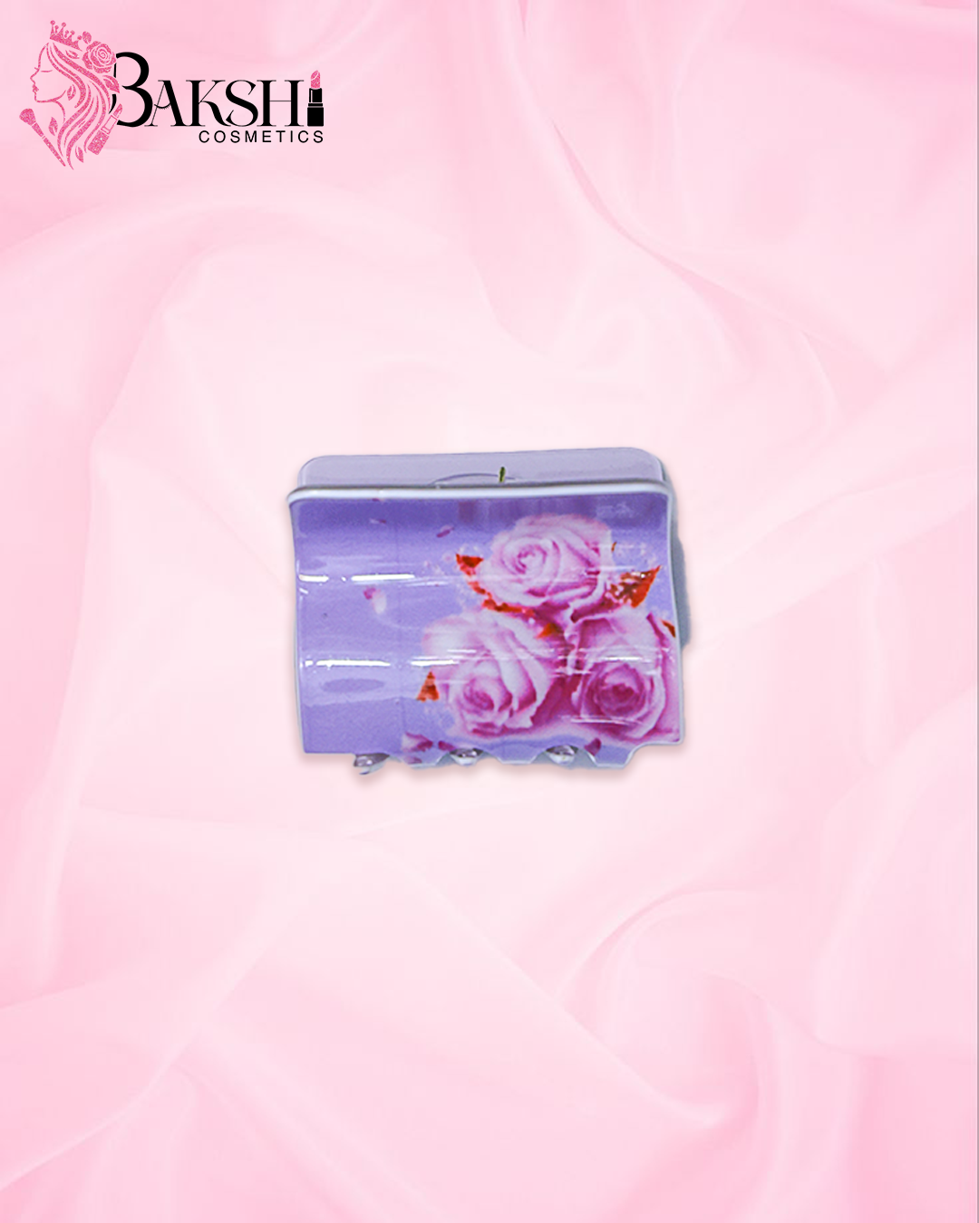 Lavender Rose Printed Square Hair Claw