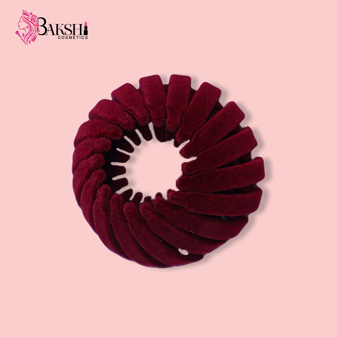 Pastel Red  Velvet Expandable Bird’s Nest Hair Clip & Juda Holder